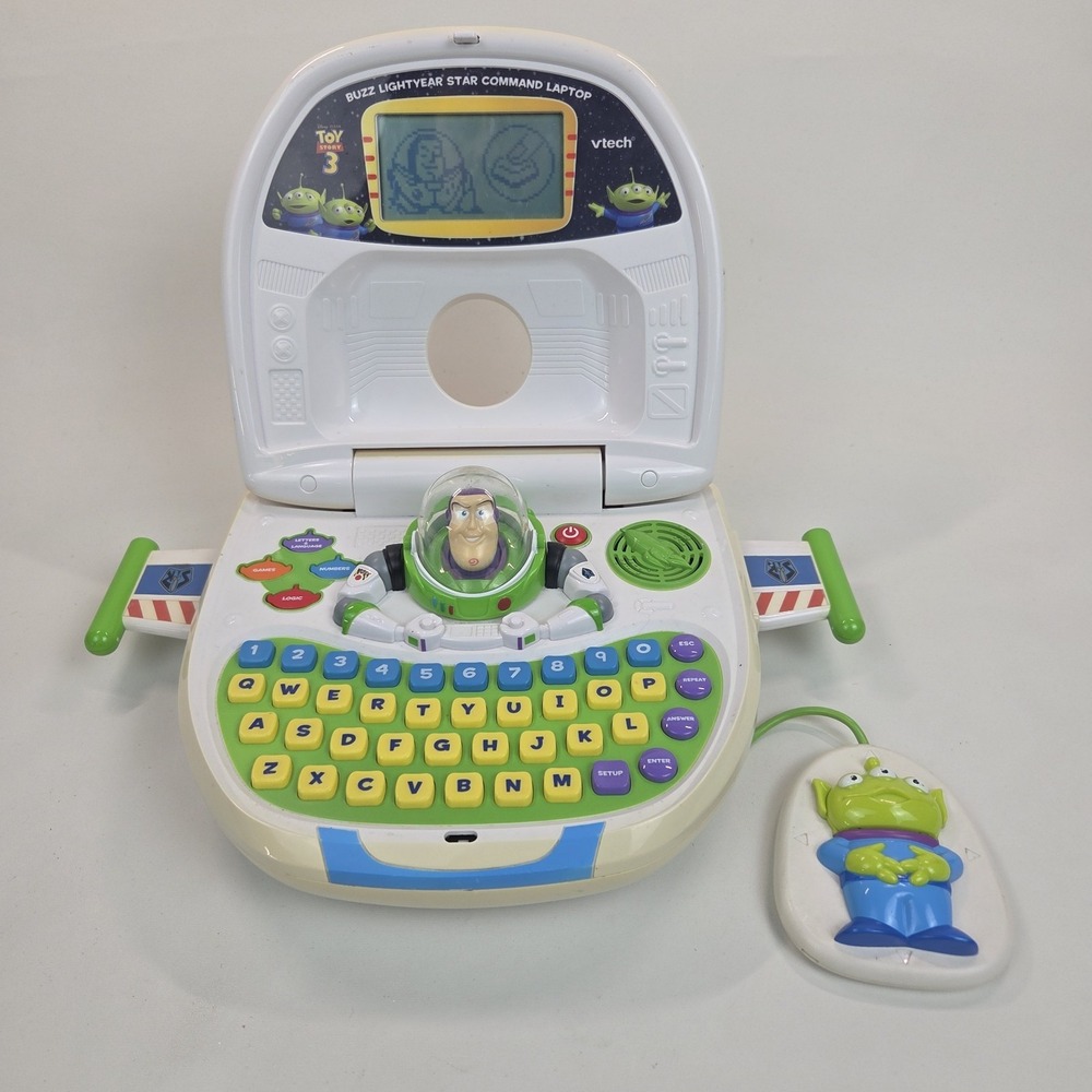 Buzz Lightyear Vtech Star Command Laptop Pixar Toy Story 3 Tested Working
